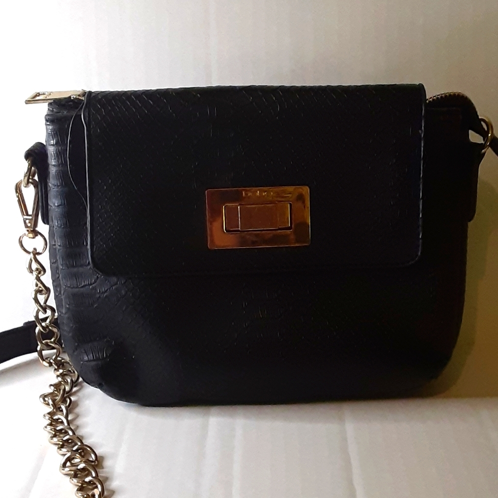 bebe black leather crossbody bag